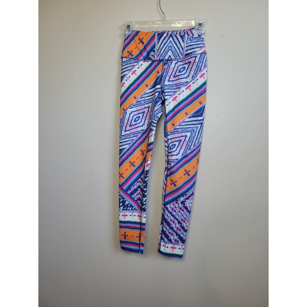 Free People Moveme Ashford‎ Lose Control Leggings Multi Color Ankle Length Sz XS